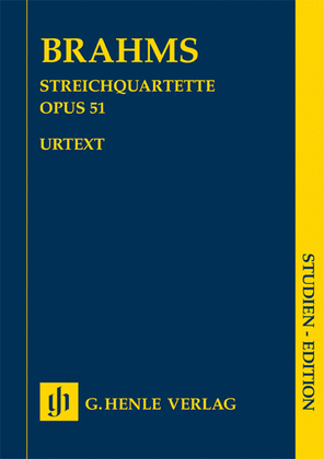 Book cover for String Quartets, Op. 51 No. 1 in C minor & No. 2 in A minor
