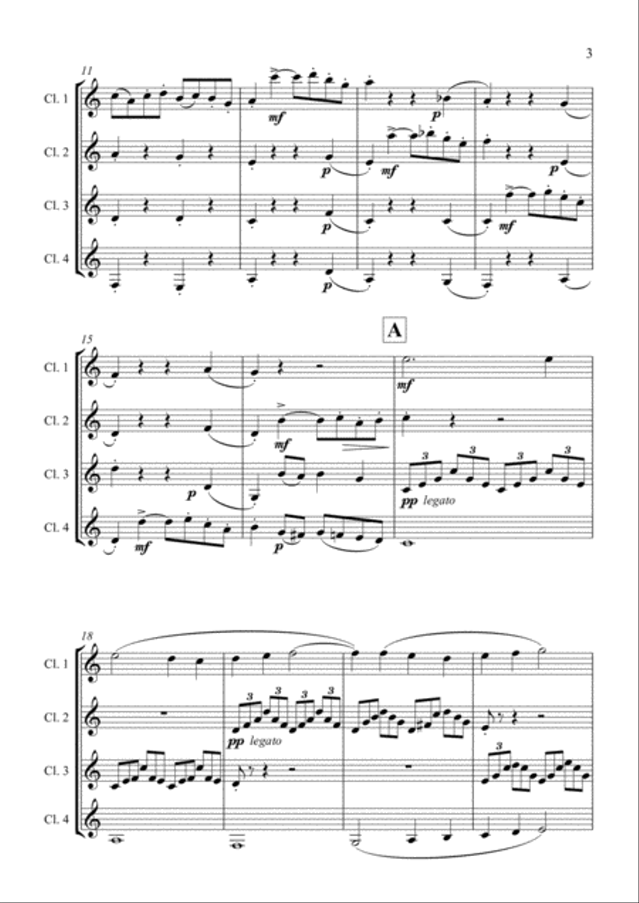 Sonatina (for 4 clarinets) Clarinet Quartet scores gallery preview page 2