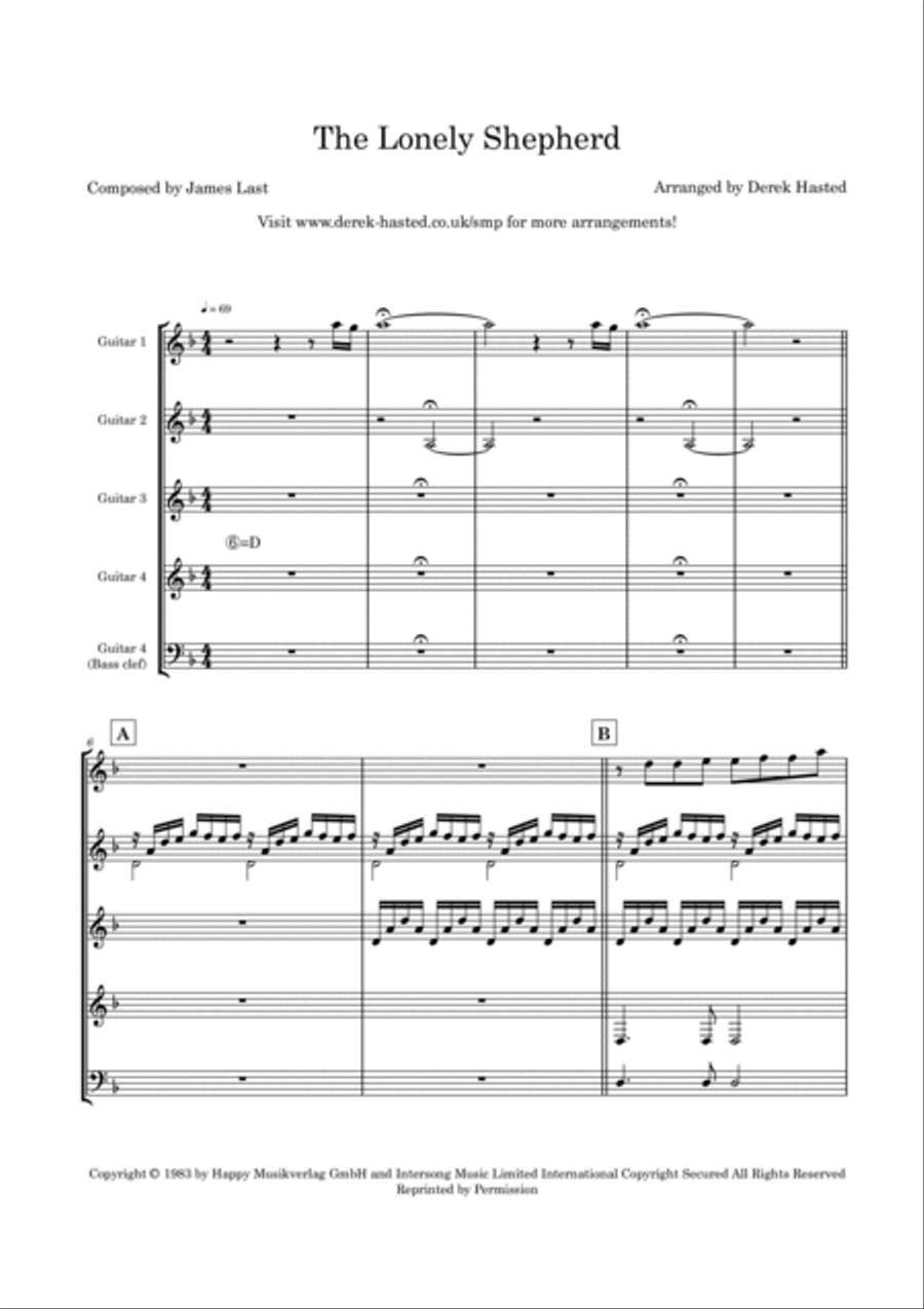 The Lonely Shepherd Guitar Ensemble scores gallery preview page 4