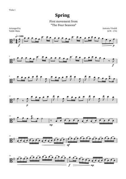 Spring - The Four Seasons for Viola Trio (+ CHORDS) image number null