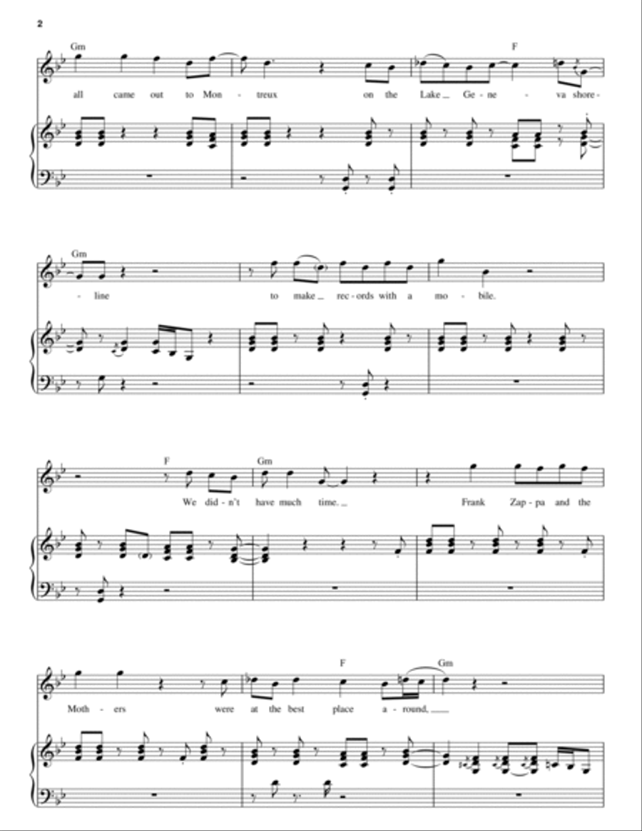 Smoke On The Water Piano scores gallery preview page 2