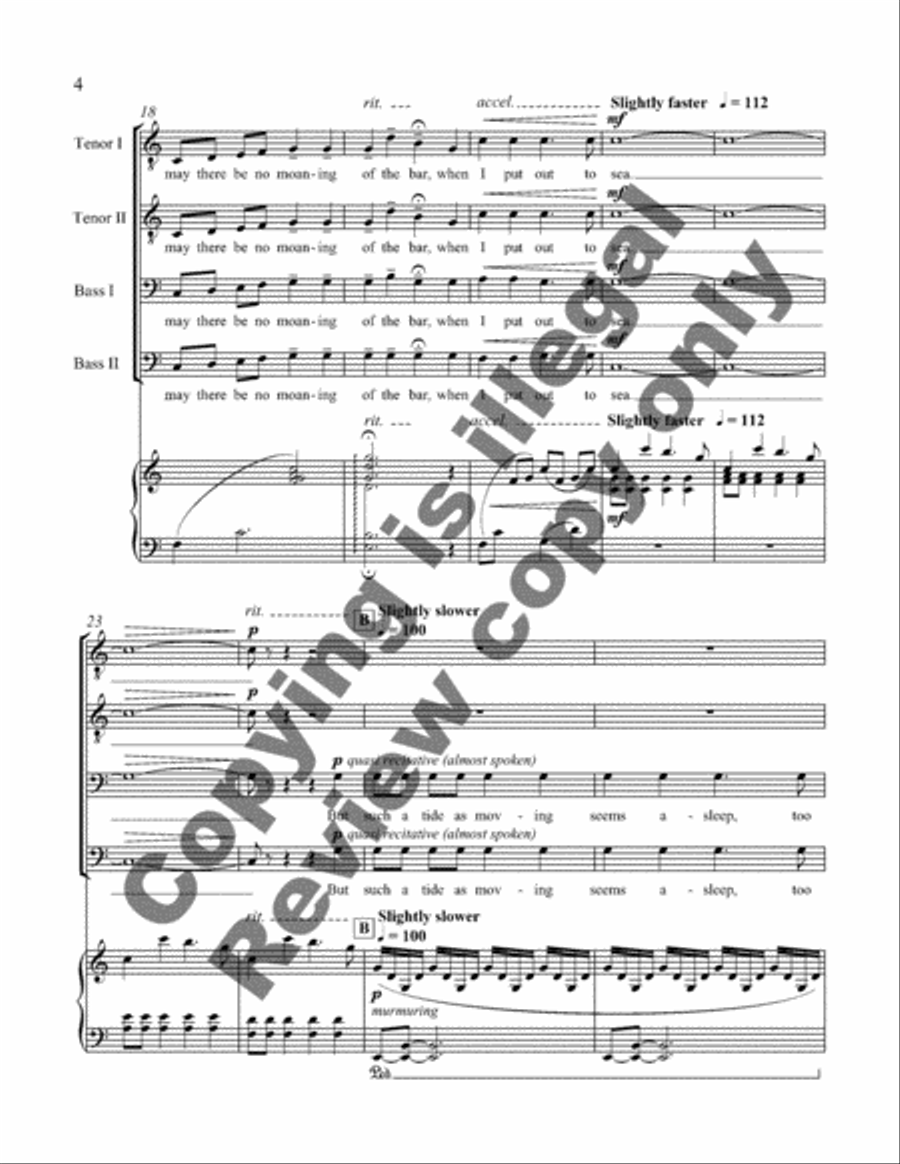 Crossing the Bar from Love Was My Lord and King! (TTBB) TTBB scores gallery preview page 4