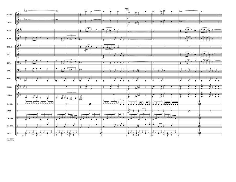Misirlou - Full Score Marching Band scores gallery preview page 3
