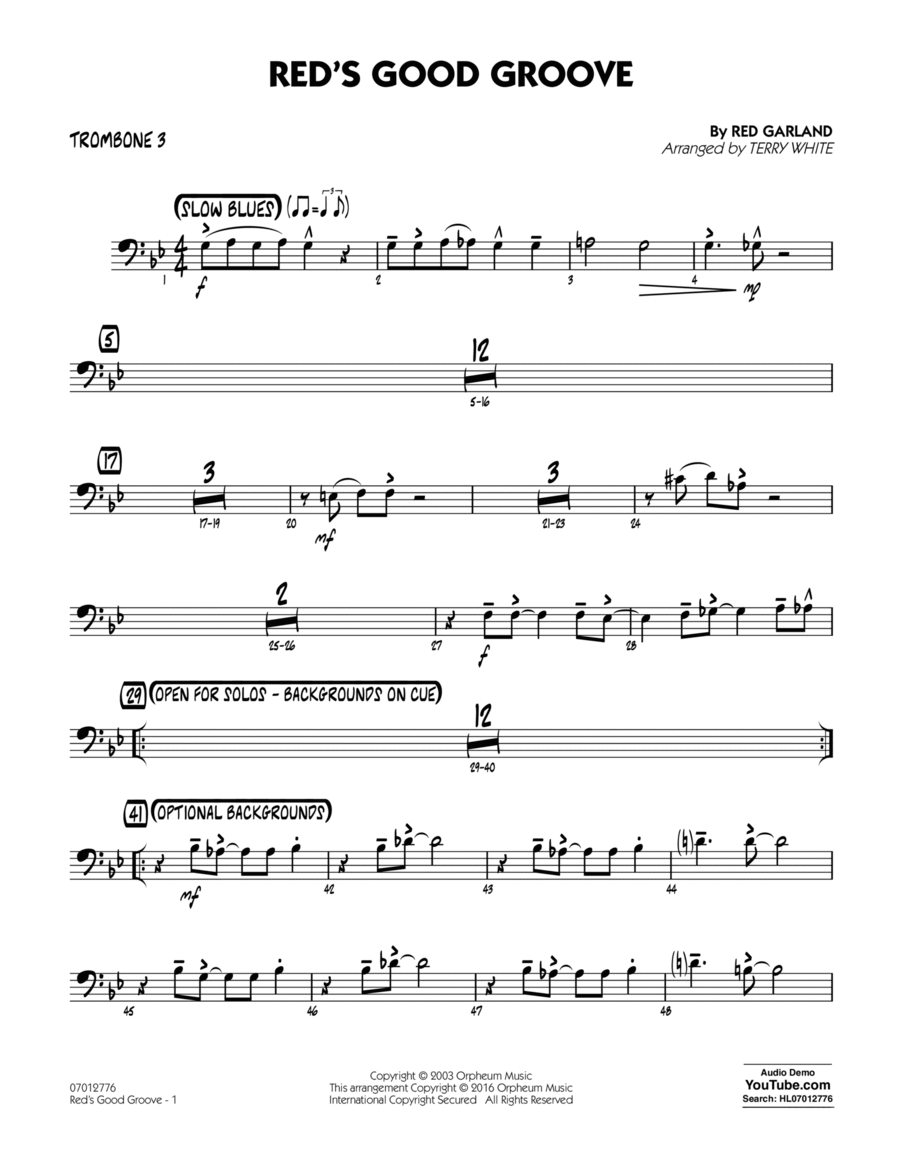Red's Good Groove - Trombone 3