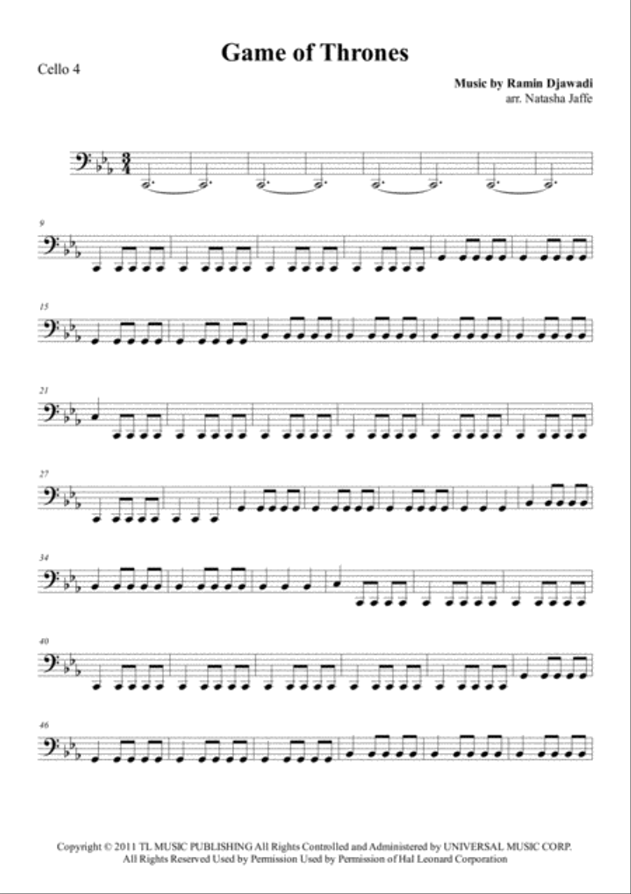 Game Of Thrones Cello scores gallery preview page 5