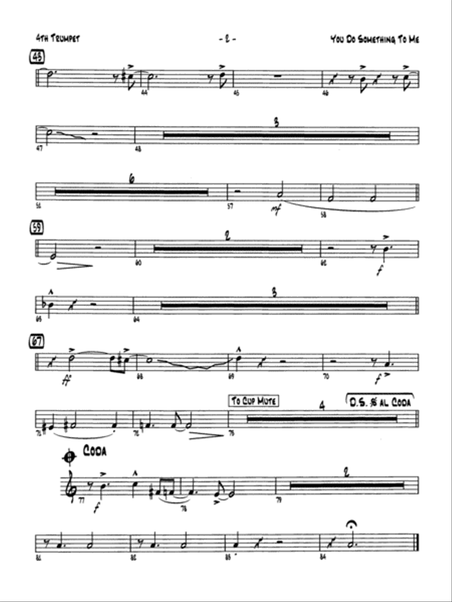 You Do Something to Me: 4th B-flat Trumpet Jazz Ensemble scores gallery preview page 2