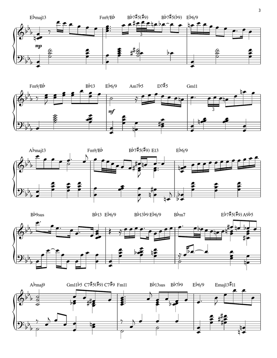 Beauty And The Beast [Jazz version] (arr. Brent Edstrom) Piano Solo scores gallery preview page 3