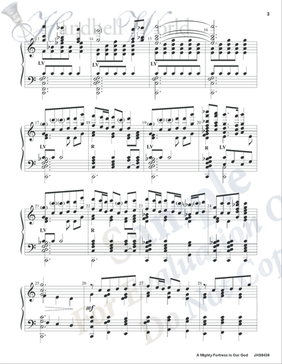 Mighty Fortress Is Our God 5-Octaves scores gallery preview page 6