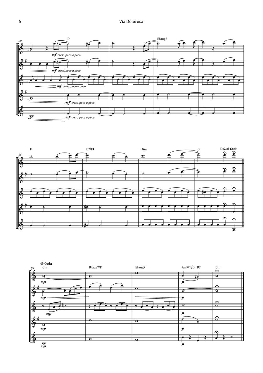 Via Dolorosa Saxophone Quintet scores gallery preview page 6
