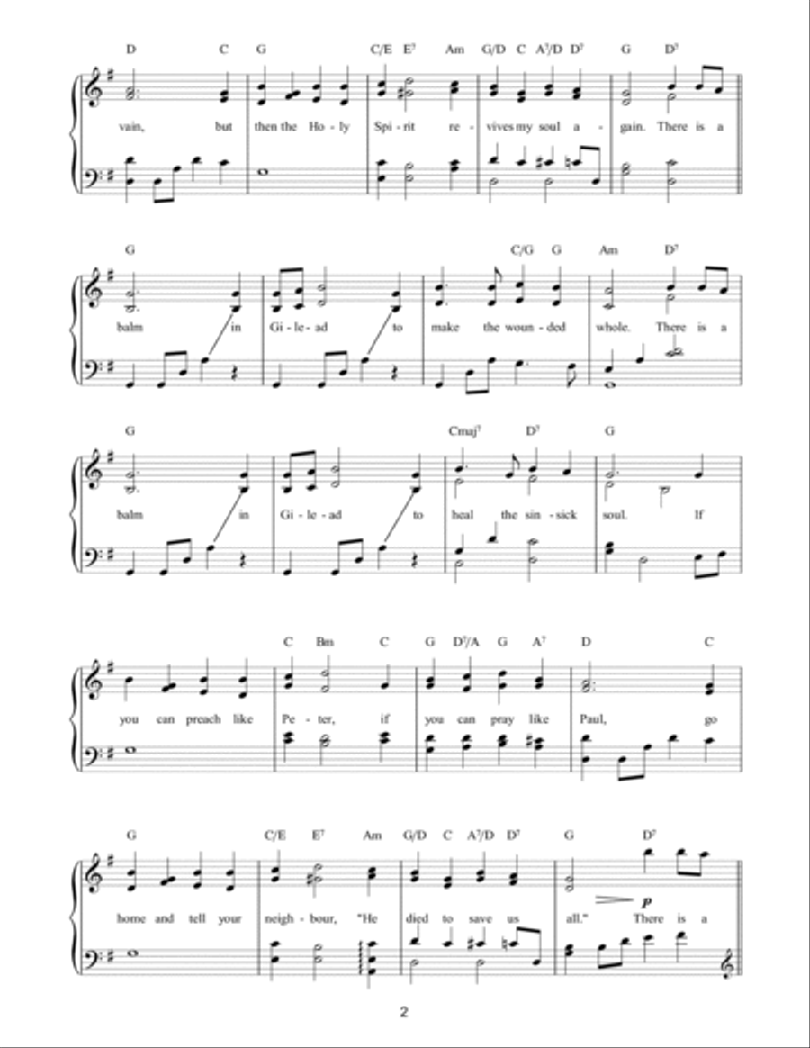 Balm In Gilead Balm In Gilead Easy Piano scores gallery preview page 2