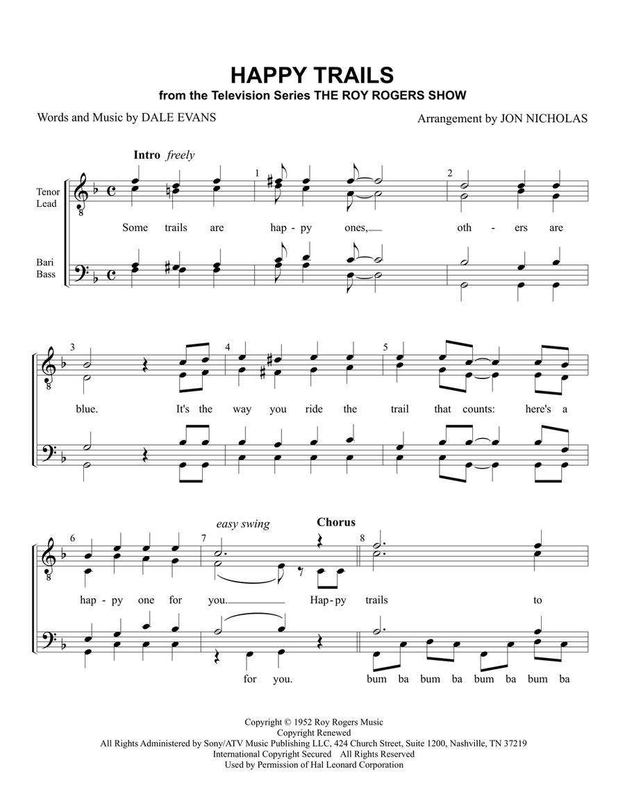 Happy Trails TTBB scores gallery preview page 1