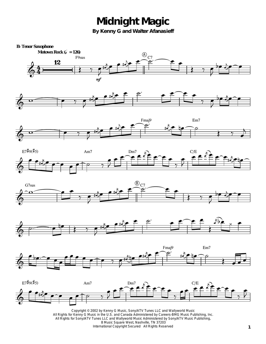 Midnight Magic Midnight Magic Tenor Saxophone scores gallery preview page 1