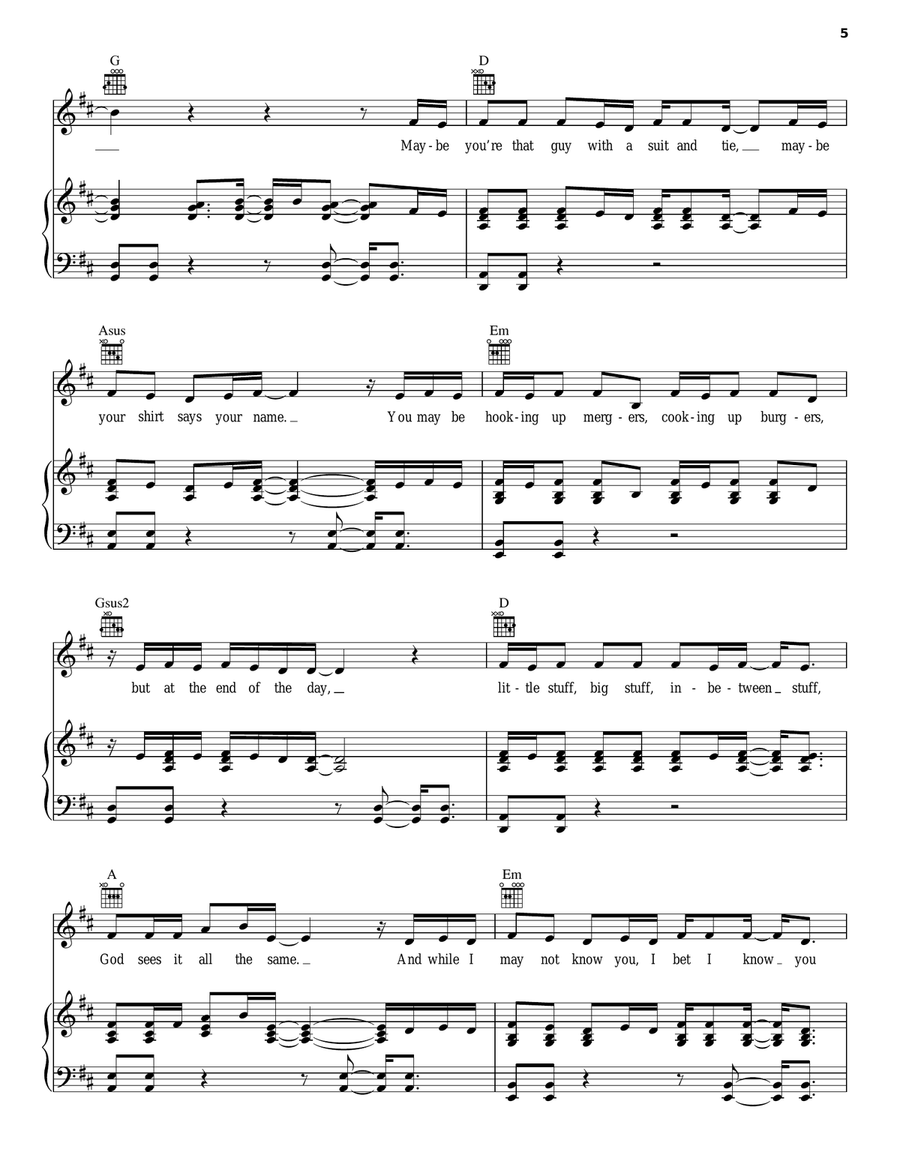Do Everything Piano, Vocal, Guitar scores gallery preview page 5
