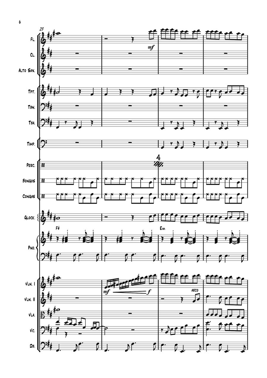 Perfidia Perfidia Full Orchestra scores gallery preview page 6