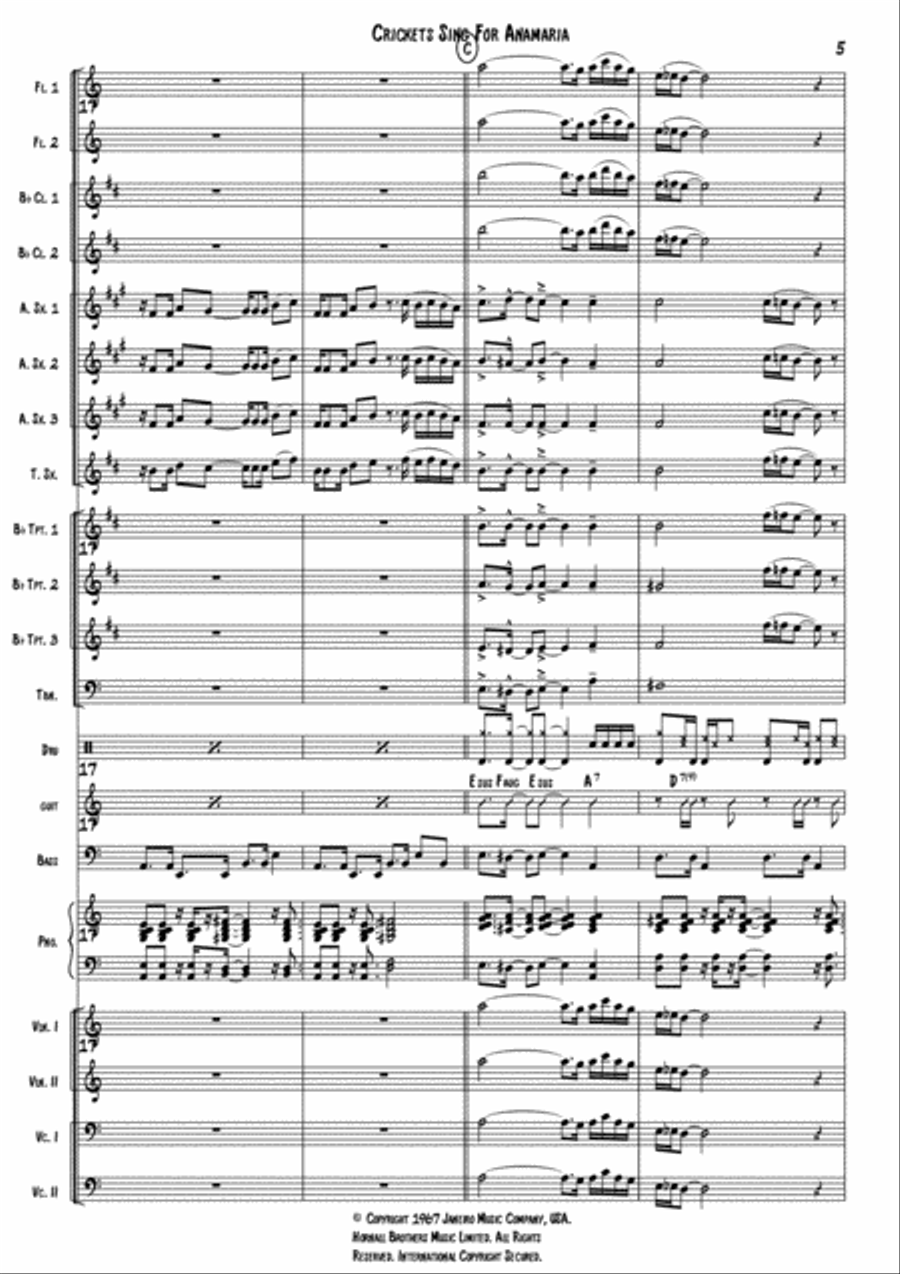 Crickets Sing For Anamaria Crickets Sing For Anamaria Large Ensemble scores gallery preview page 6