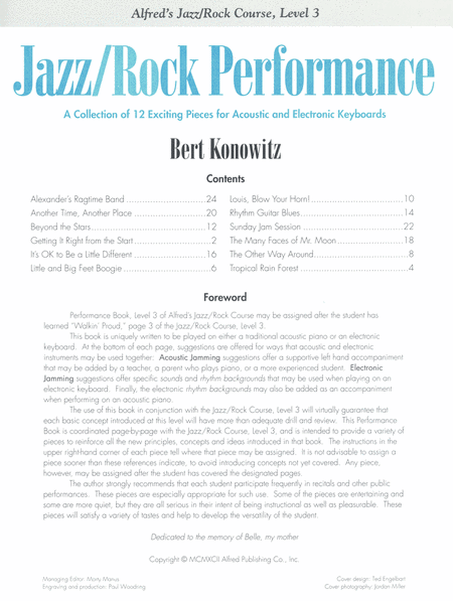 Alfred's Basic Jazz/Rock Course: Performance, Level 3