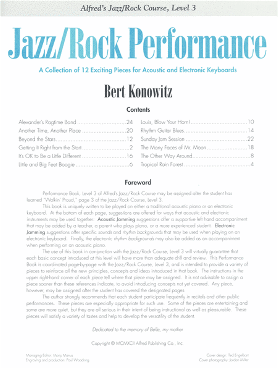 Alfred's Basic Jazz/Rock Course: Performance, Level 3 Piano Method scores gallery preview page 2