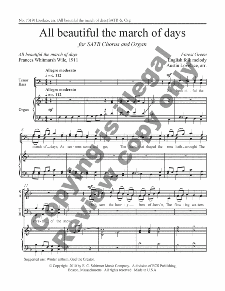 All beautiful the march of days 4-Part scores gallery preview page 2