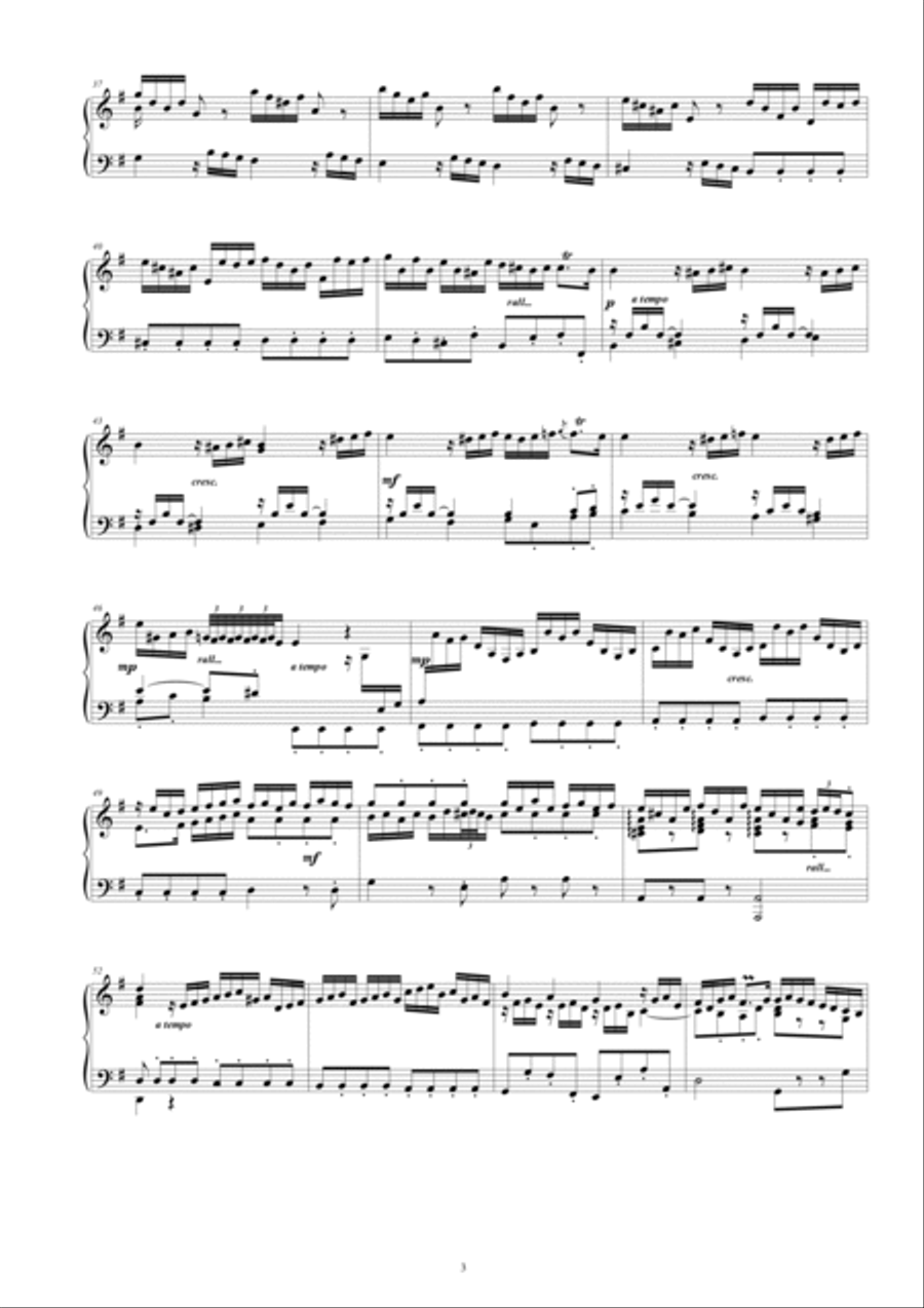 Fantasia (Concerto of Bach) in G major BWV 571 for piano Piano Solo scores gallery preview page 3