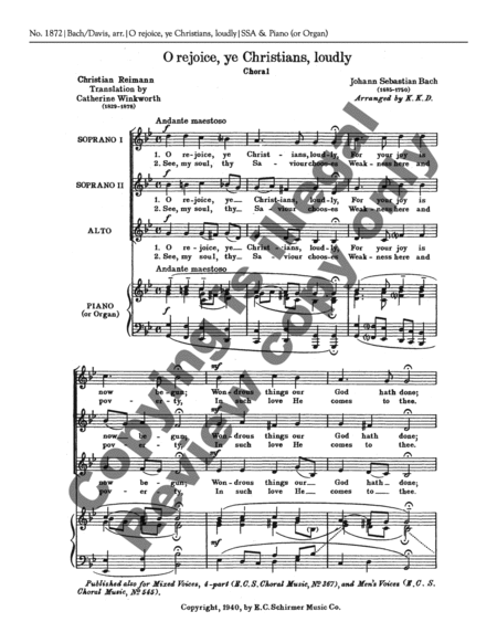 O Rejoice, Ye Christians Loudly, BWV 40
