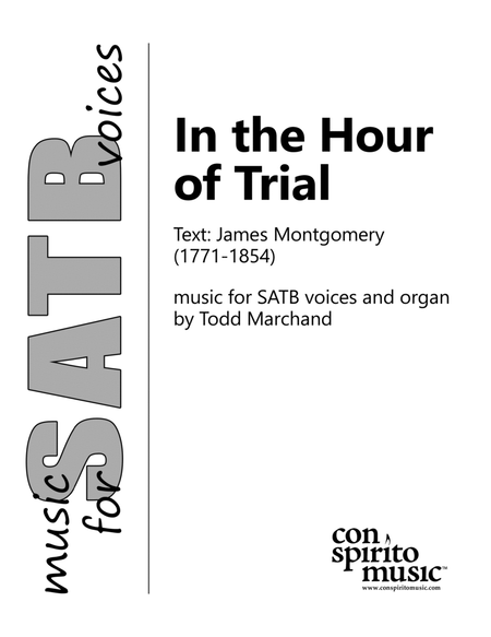 In the Hour of Trial — SATB voices, organ image number null