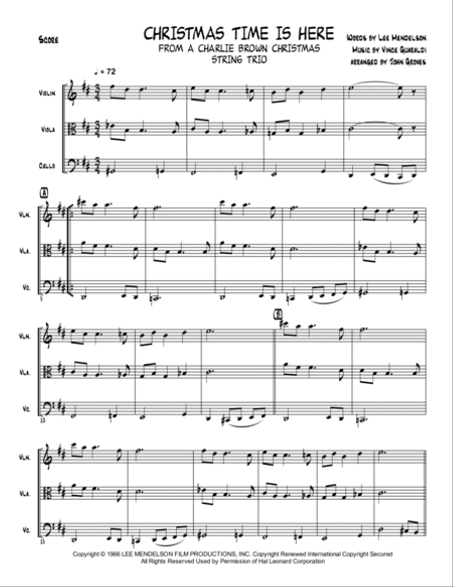 Christmas Time Is Here Christmas Time Is Here String Trio scores gallery preview page 2