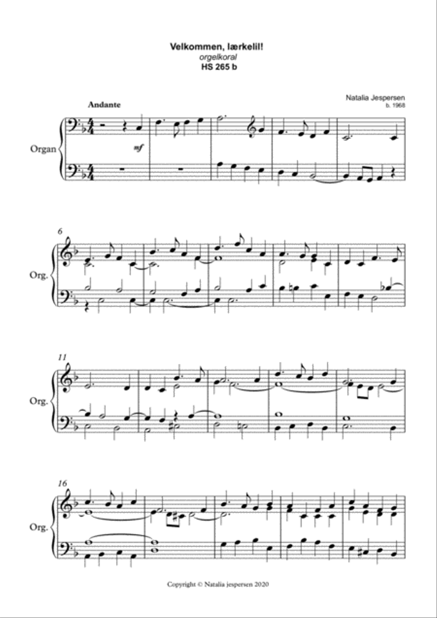 Velkommen, learkelil! Organ Solo scores gallery preview page 1