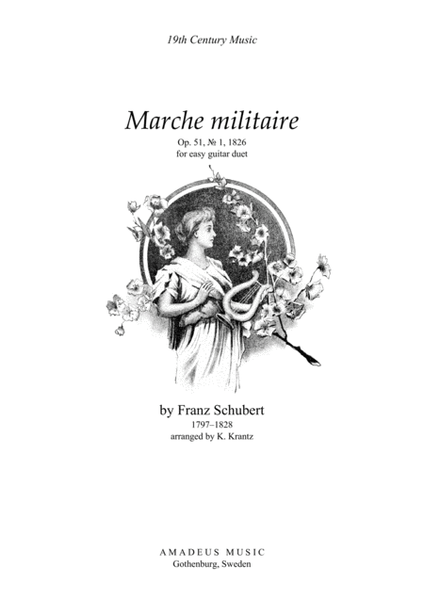 Marche militaire Op. 51 for easy guitar duo image number null