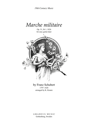 Marche militaire Op. 51 for easy guitar duo