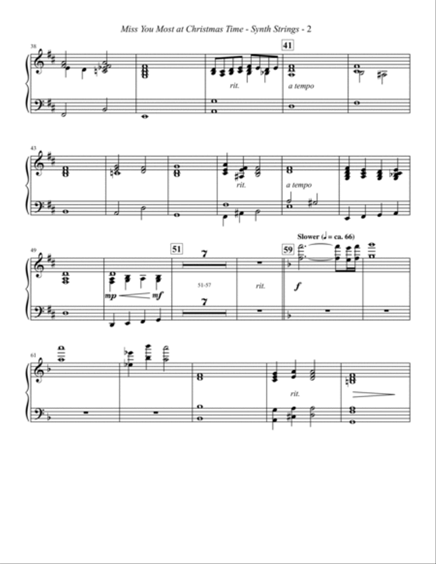Miss You Most At Christmas Time - Synthesized Strings Choir scores gallery preview page 2