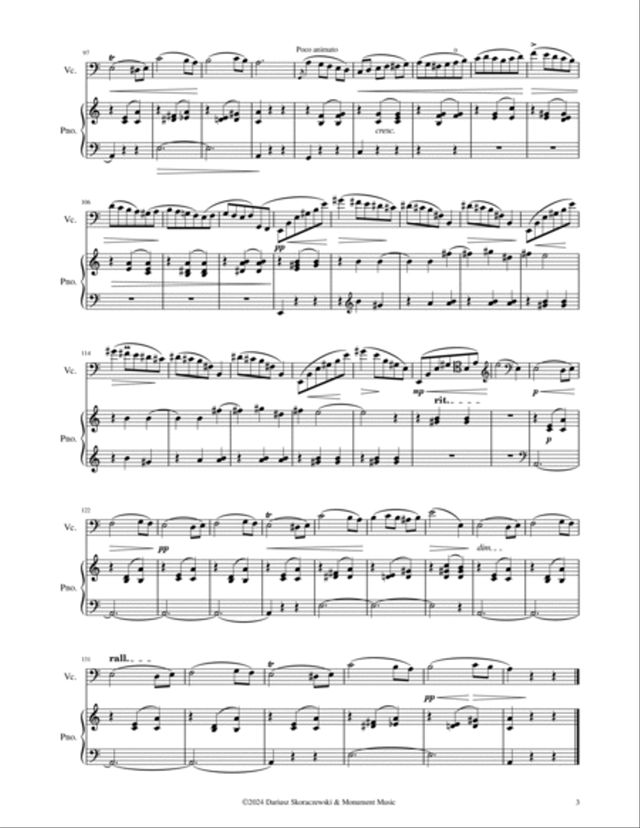 Chopin - Waltz Op. 34 No. 2 in A Minor for Cello and Piano Chamber Music scores gallery preview page 3