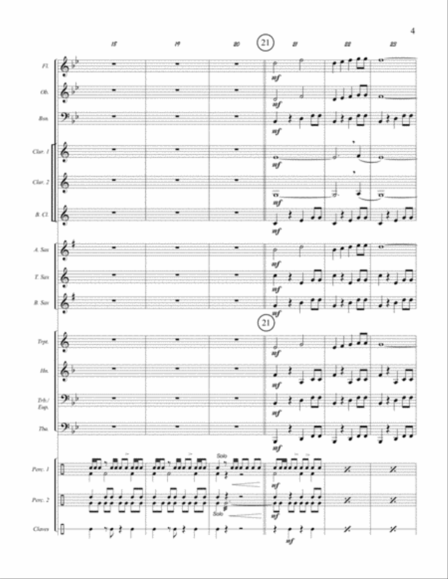 CUBAN BREEZE (beginner concert band - super easy - score, parts, and license to photocopy) Concert Band scores gallery preview page 6
