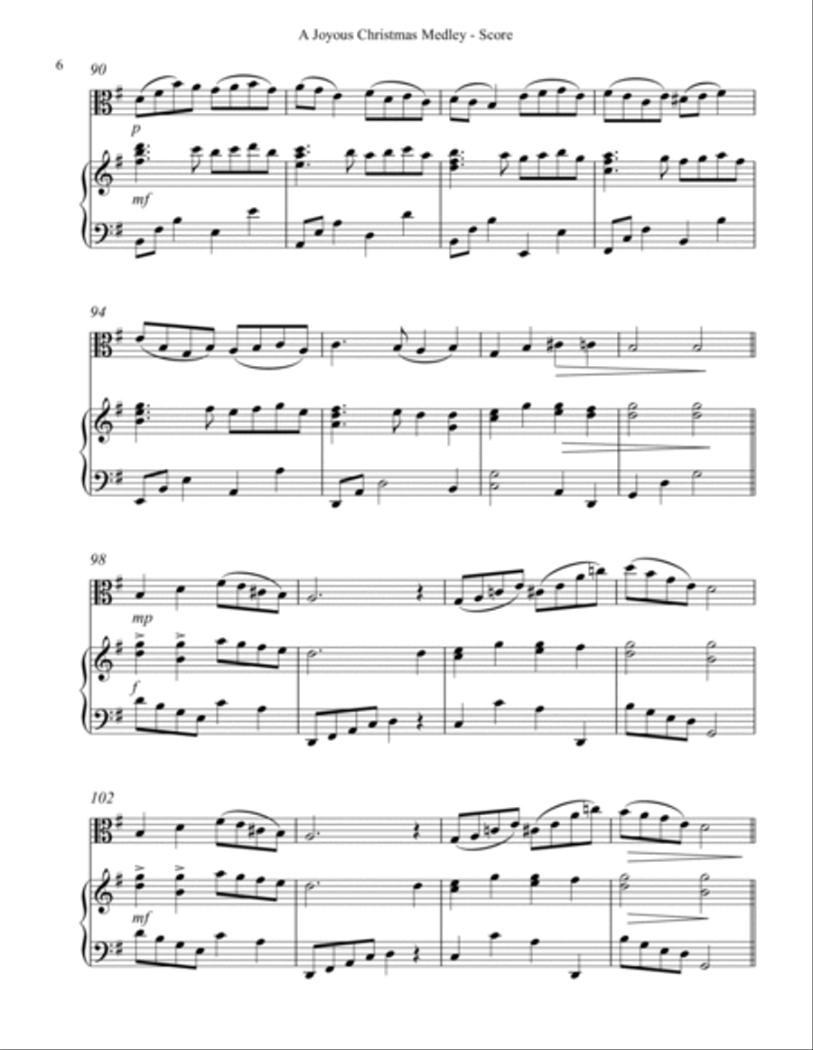 A Joyous Christmas Medley, Duet for Viola & Harp image number null