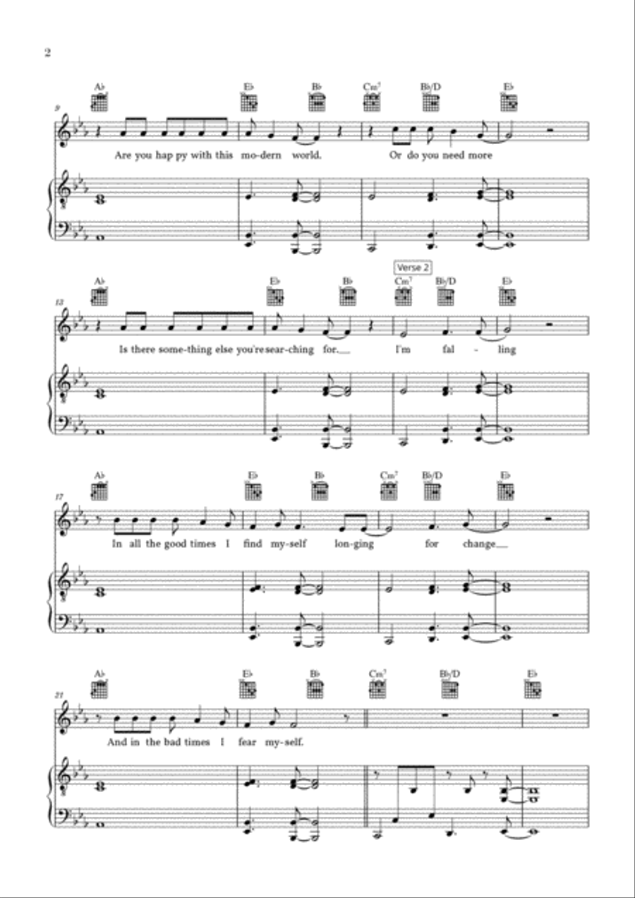 Shallow Piano, Vocal, Guitar scores gallery preview page 2