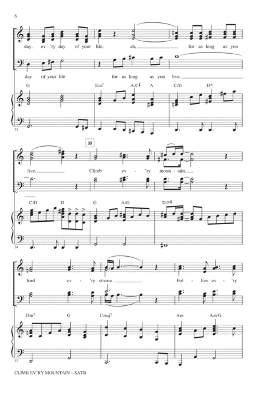Climb Ev'ry Mountain (from The Sound of Music) (arr. Kirby Shaw) 4-Part scores gallery preview page 5