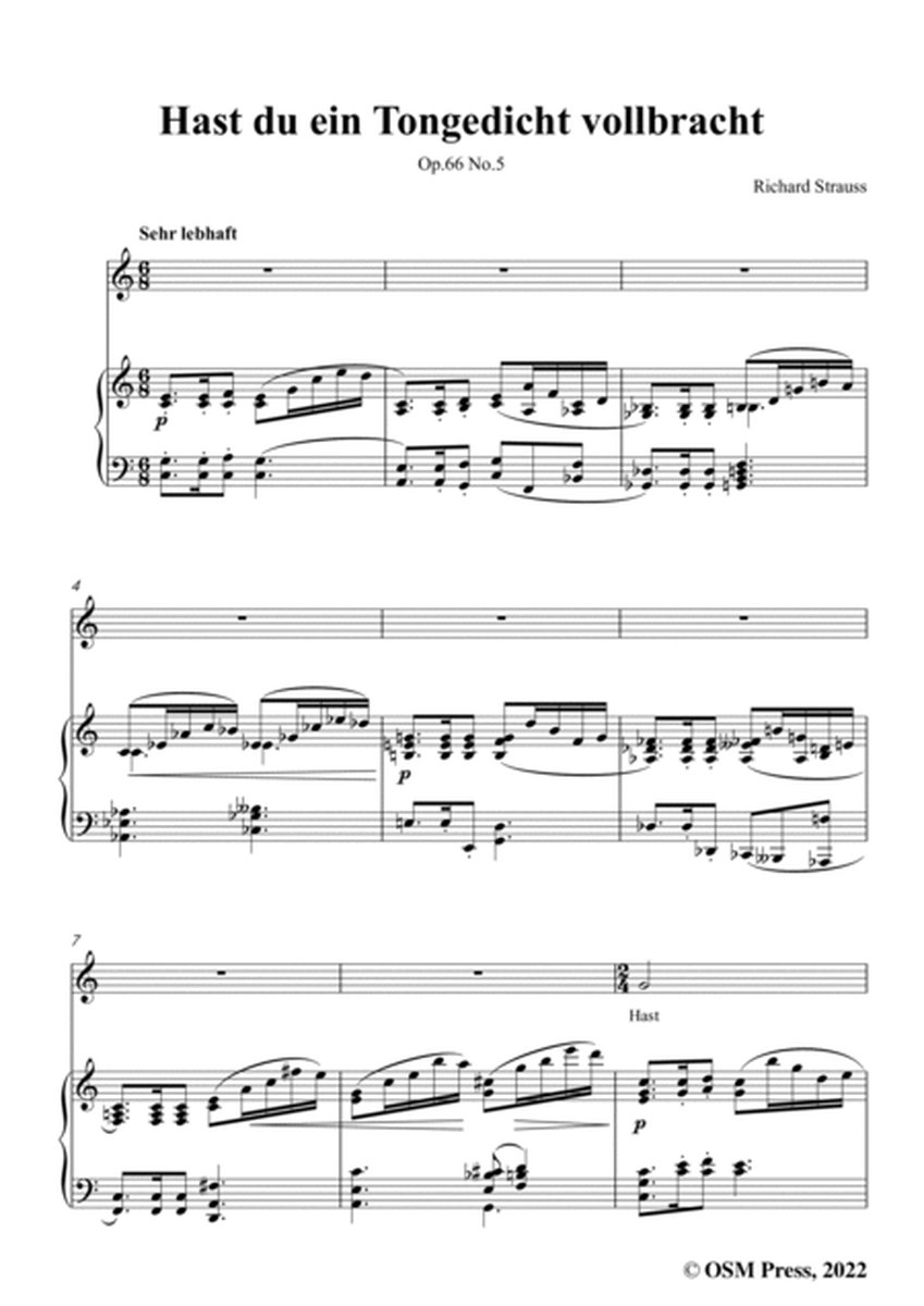 Richard Strauss-Hast du ein Tongedicht vollbracht,in C Major,Op.66 No.5 image number null