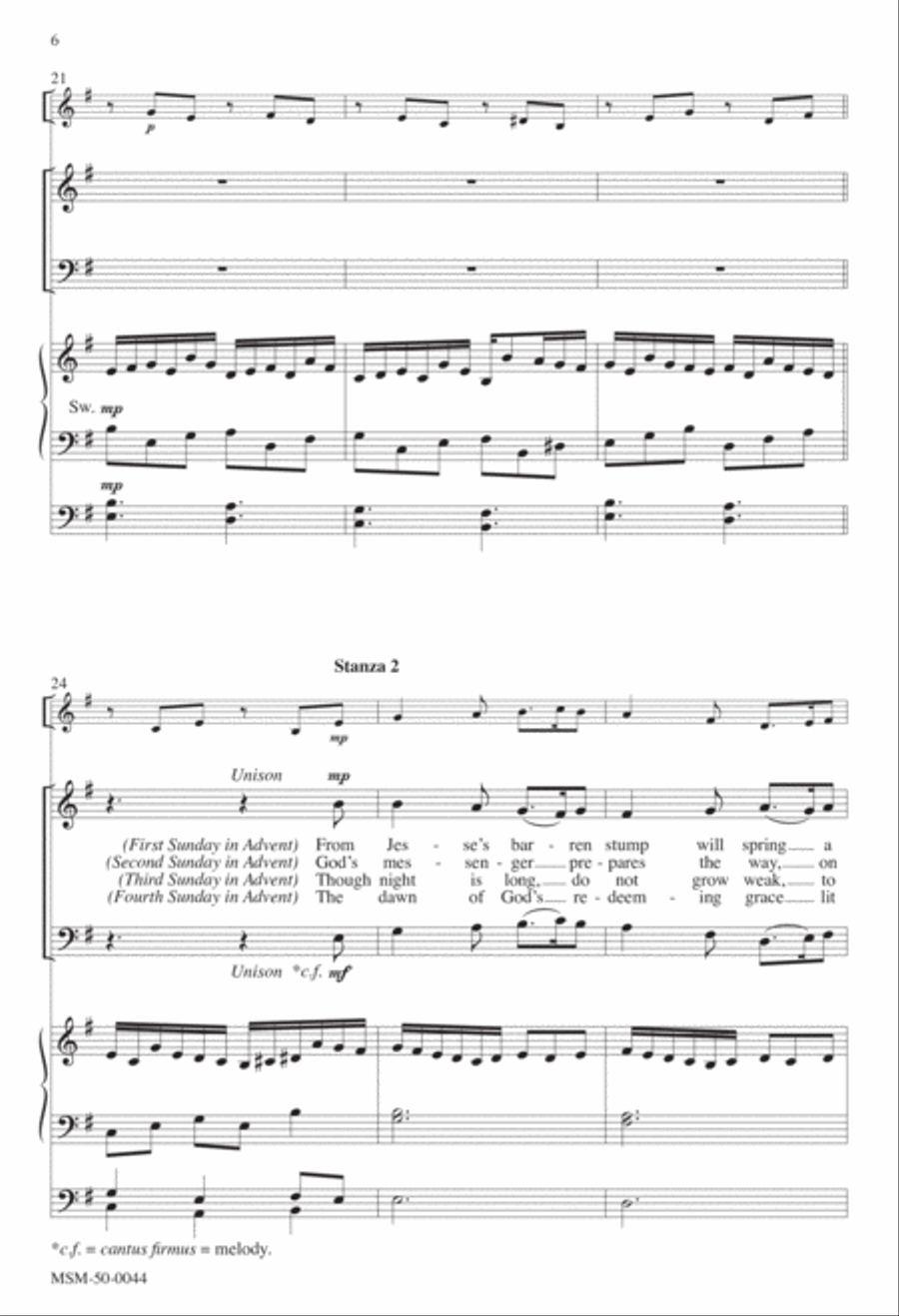 A Flickering Candle An Advent Candlelighting Anthem 4-Part scores gallery preview page 5