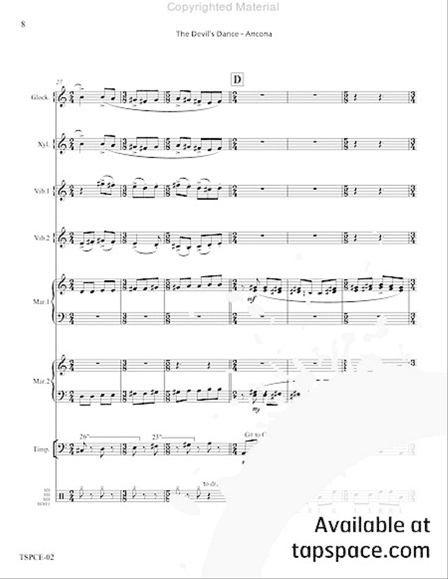 Devil's Dance, The Percussion Ensemble scores gallery preview page 9