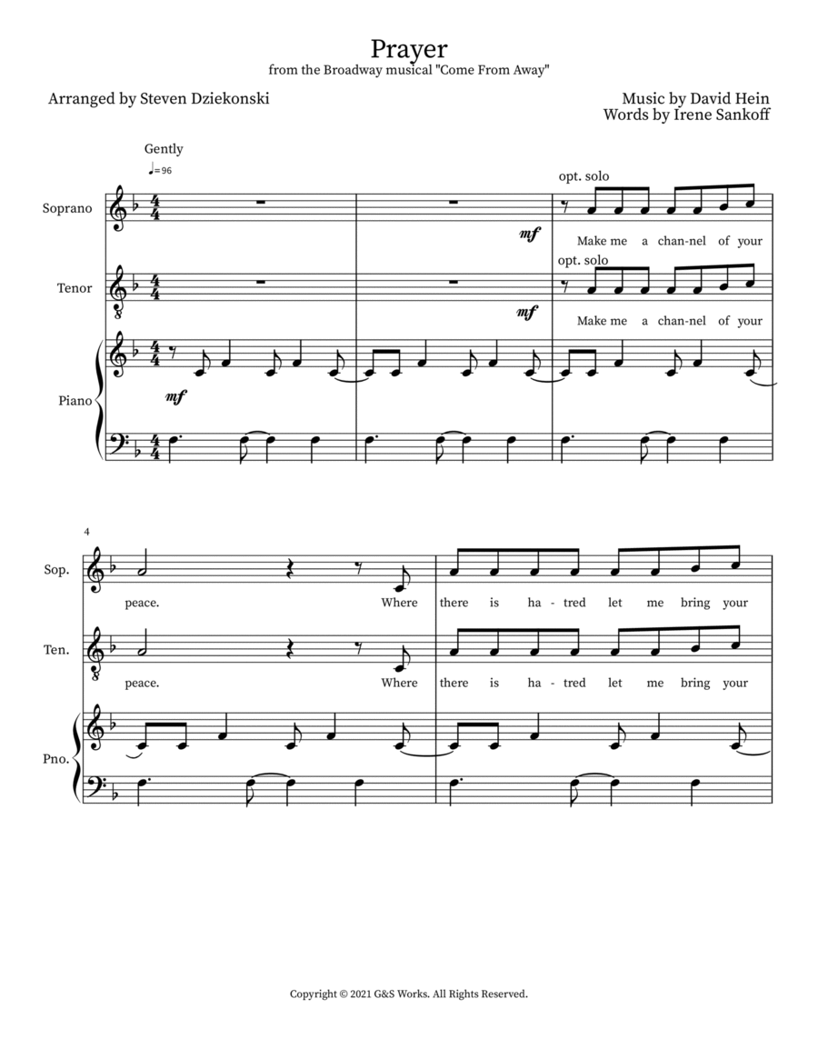 Prayer 4-Part scores gallery preview page 1