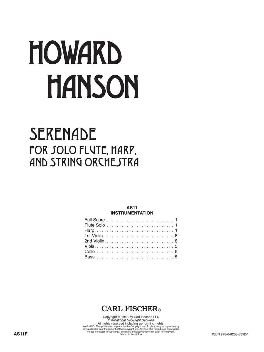 Serenade for Flute, Harp and Strings