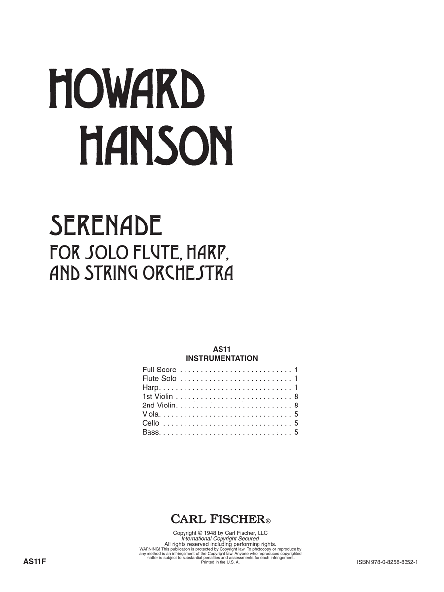 Serenade for Flute, Harp and Strings Orchestra scores gallery preview page 1
