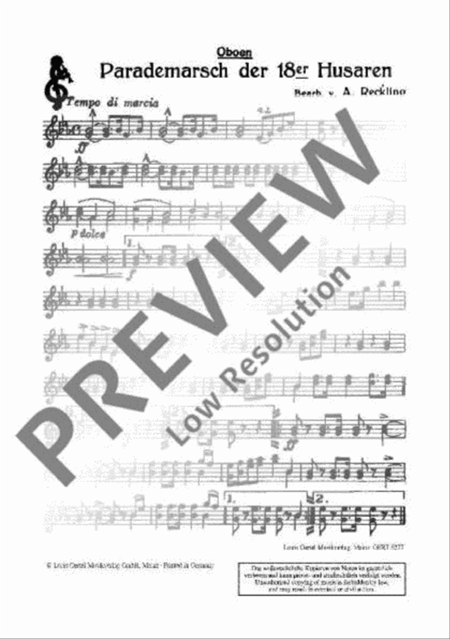 Parademarsch der 18er Husaren Concert Band scores gallery preview page 3