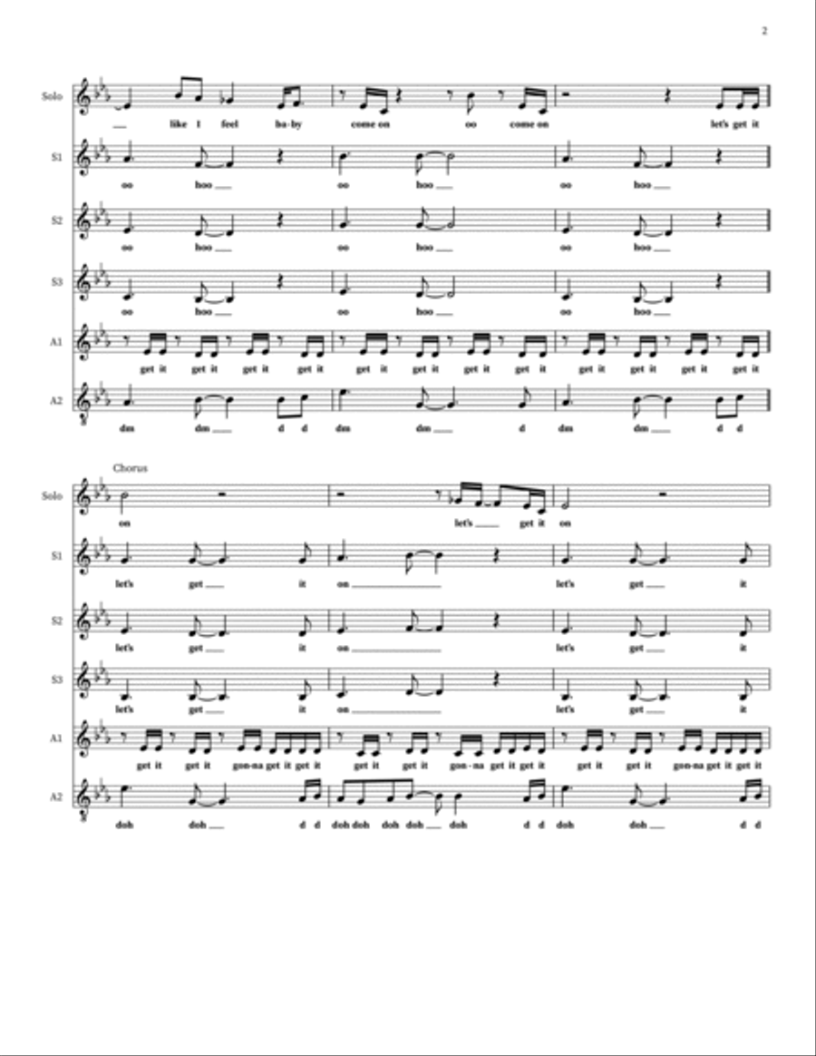 Let's Get It On Choir scores gallery preview page 2