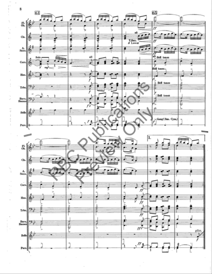 Hosanna In Excelsis Concert Band scores gallery preview page 9