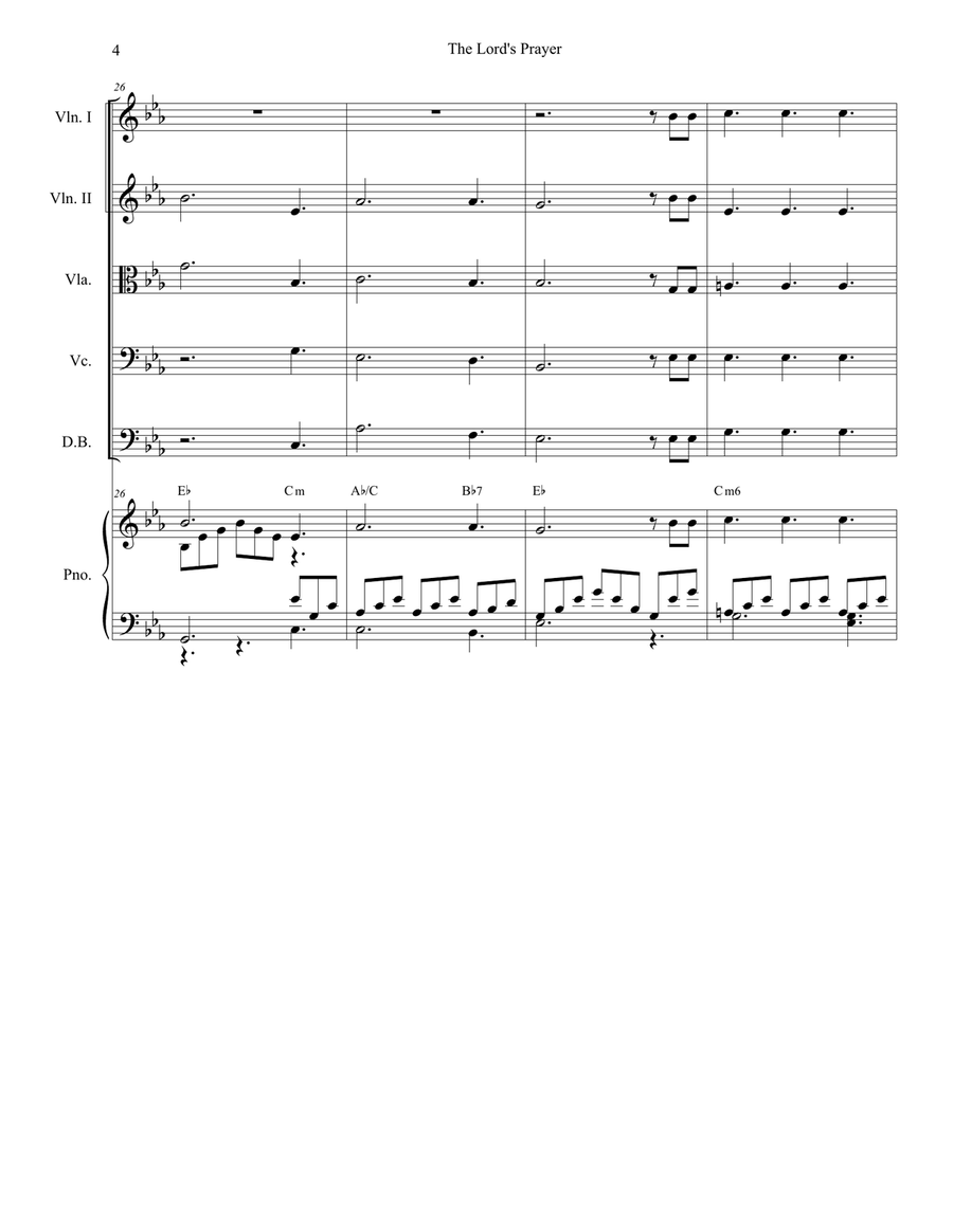 The Lord's Prayer The Lord's Prayer Full Orchestra scores gallery preview page 4