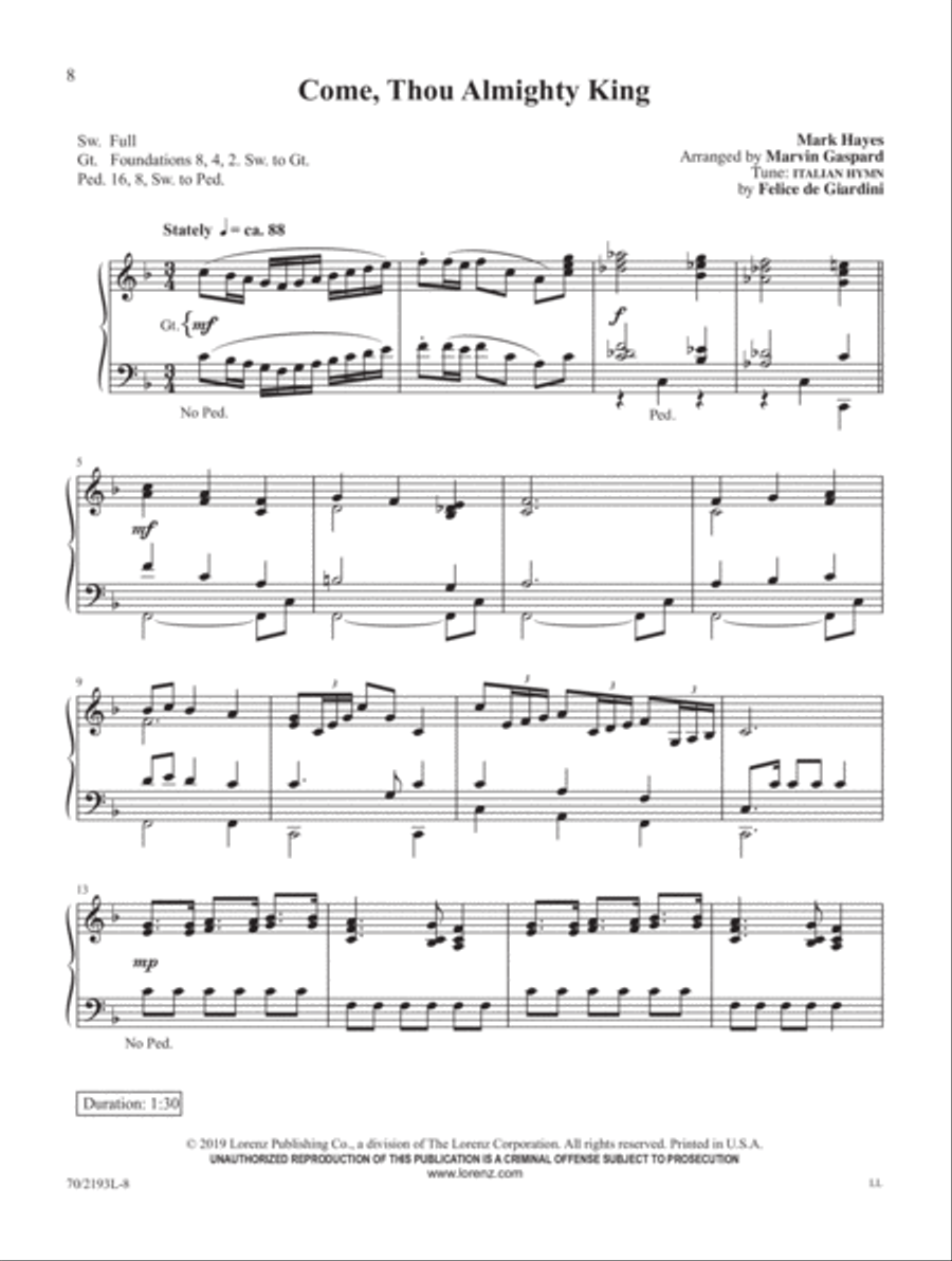 Mark Hayes: Miniatures for Organ Organ Solo scores gallery preview page 5