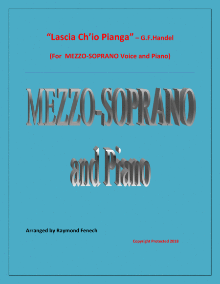 Lascia Ch'io Pianga - From Opera 'Rinaldo' - G.F. Handel ( Mezzo-Soprano and Piano) image number null