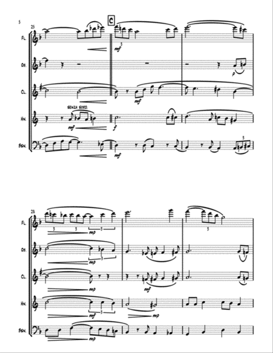 Dirge & Second Line Woodwind Quintet scores gallery preview page 6