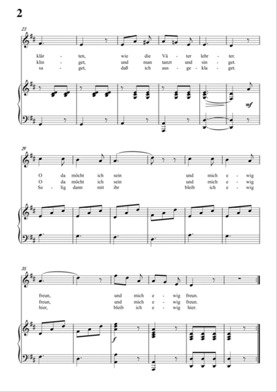 Schubert-Seligkeit in D for Vocal and Piano Voice scores gallery preview page 3