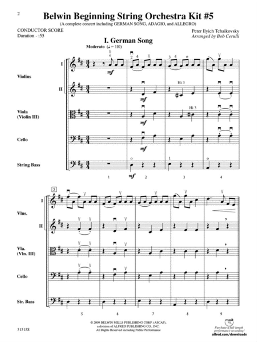 Belwin Beginning String Orchestra Kit #5 String Orchestra scores gallery preview page 2